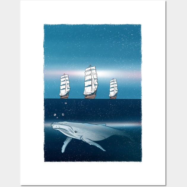 Blue Whale Wall Art by mailboxdisco